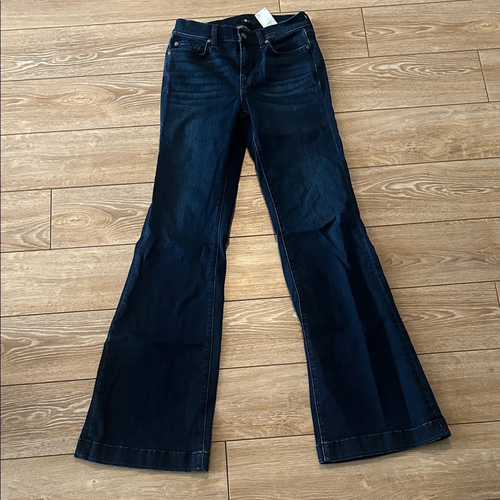7 For All Mankind Dark Blue Flare Dojo Jeans